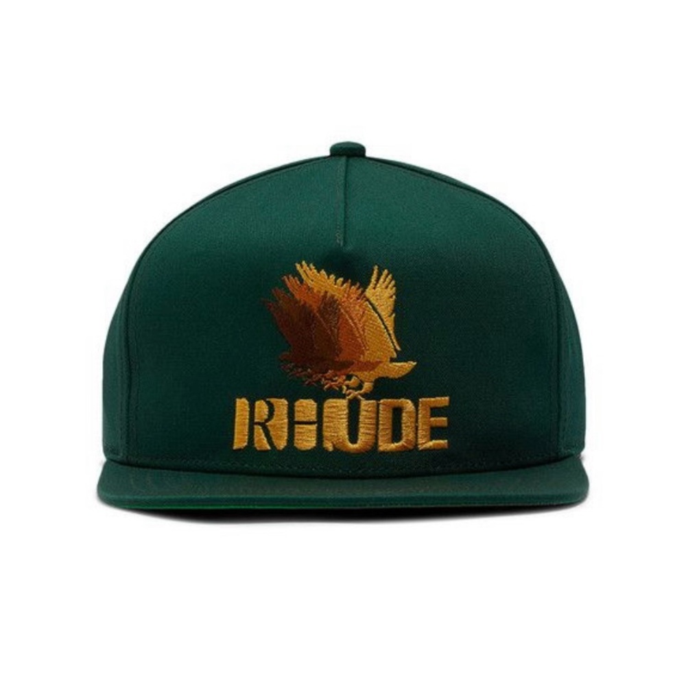 Rhude Forest Green Hat with Golden Eagle Design